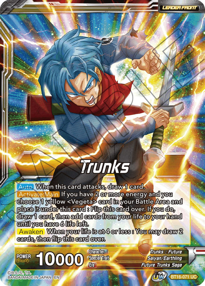 Trunks // SSB Vegeta y SS Trunks, Father-Son Onslaught (BT16-071) [Promociones de presentación del Reino de los Dioses] 