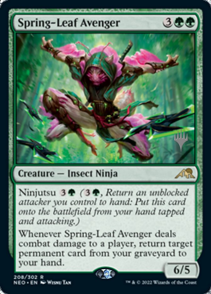 Spring-Leaf Avenger (paquete promocional) [Kamigawa: Promociones de Neon Dynasty] 