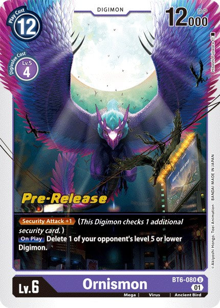 Ornismon [BT6-080] [Tarjetas de prelanzamiento de doble diamante] 