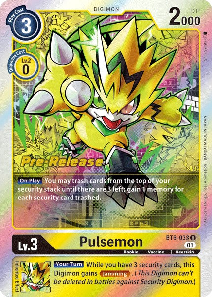 Pulsemon [BT6-033] [Tarjetas de prelanzamiento de doble diamante] 