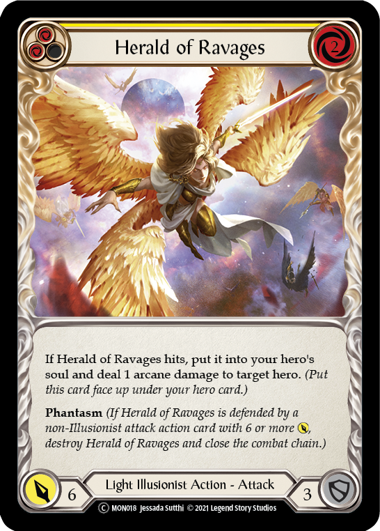 Herald of Ravages (Amarillo) [U-MON018-RF] (Monarch Unlimited) Lámina arcoíris ilimitada 
