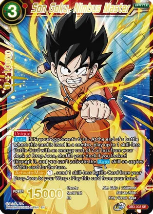 Son Goku, Nimbus Master (estampado dorado) (DB3-003) [Mythic Booster] 