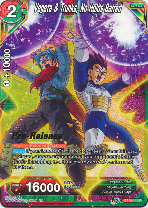 Vegeta y Trunks, sin restricciones (BT10-144) [Promociones de presentación de Rise of the Unison Warrior] 