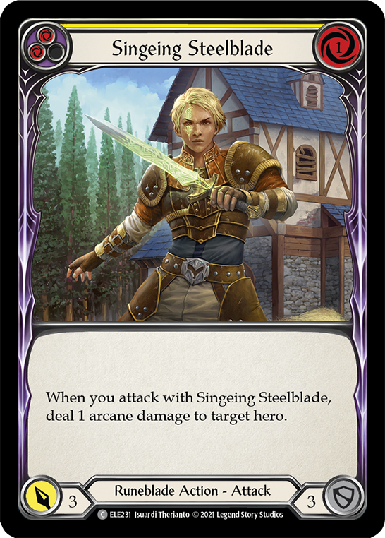 Singeing Steelblade (Amarillo) [ELE231] (Tales of Aria) 1.ª edición Rainbow Foil 