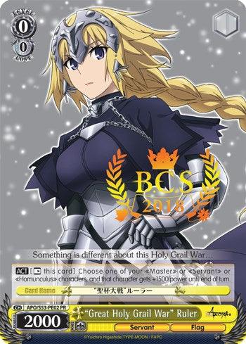 "Great Holy Grail War" Ruler (APO/S53-PE02 PR) (BCS 2018) (Promo) [Fate/Apocrypha] - Blue Jay's Cauldron