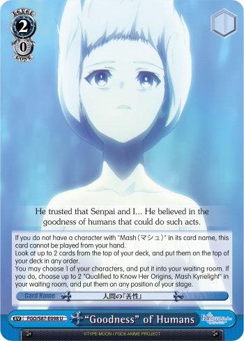 "Goodness" of Humans (FGO/S87-E098 U) [Fate/Grand Order THE MOVIE Divine Realm of the Round Table: Camelot] - Blue Jay's Cauldron