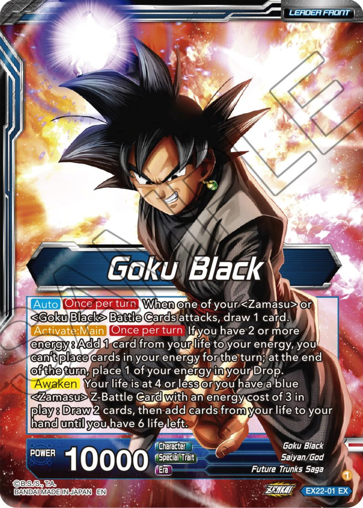 Goku Black // SS Rose Goku Black, el comienzo del regreso a la desesperación (Estampado dorado) (EX22-01) [Ultimate Deck 2023] 