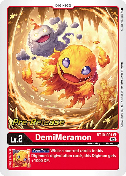 DemiMeramon [BT10-001] [Tarjetas de prelanzamiento de encuentro Xros] 