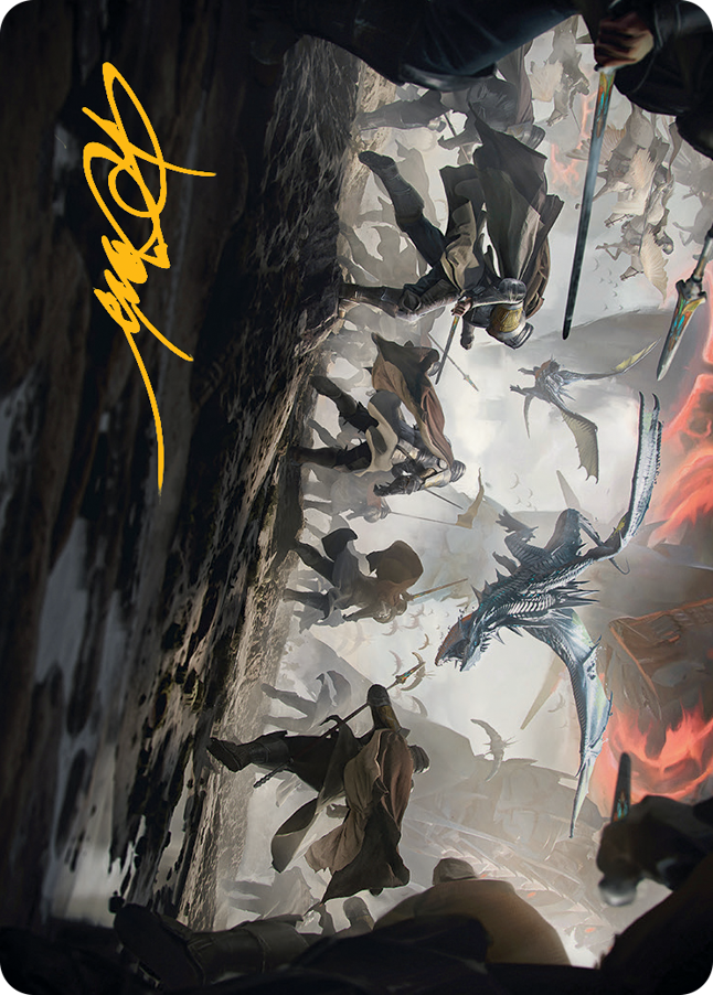 Tarjeta artística Invasion of Dominaria (firma estampada en oro) [Serie artística March of the Machine] 