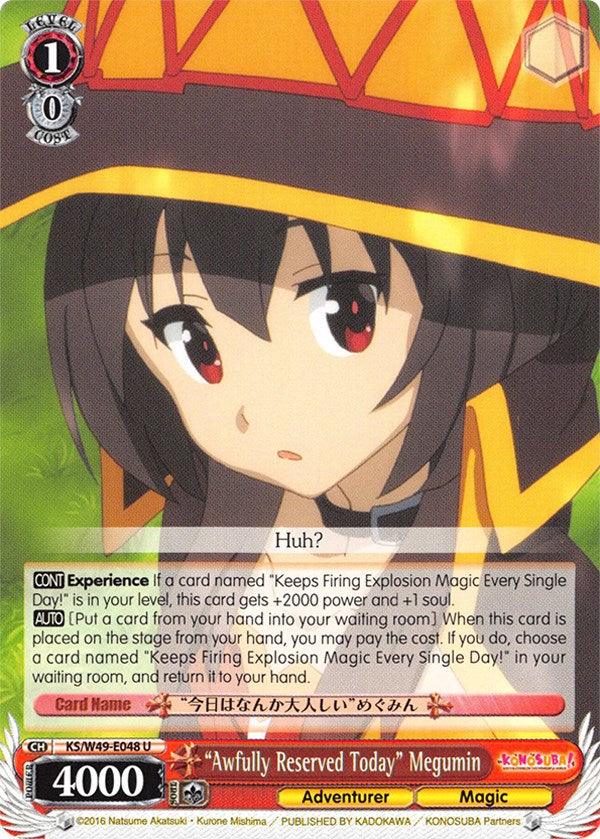 "Awfully Reserved Today" Megumin (KS/W49-E048 U) [KonoSuba] - Blue Jay's Cauldron