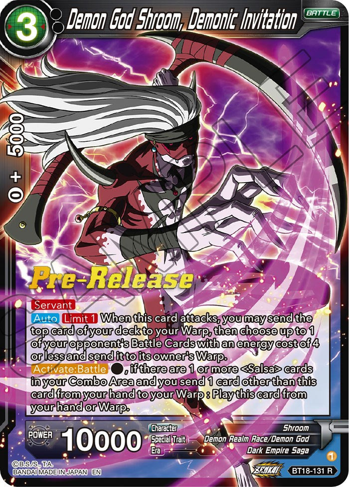Demon God Shroom, Invitación demoníaca (BT18-131) [Promociones de presentación de Dawn of the Z-Legends] 