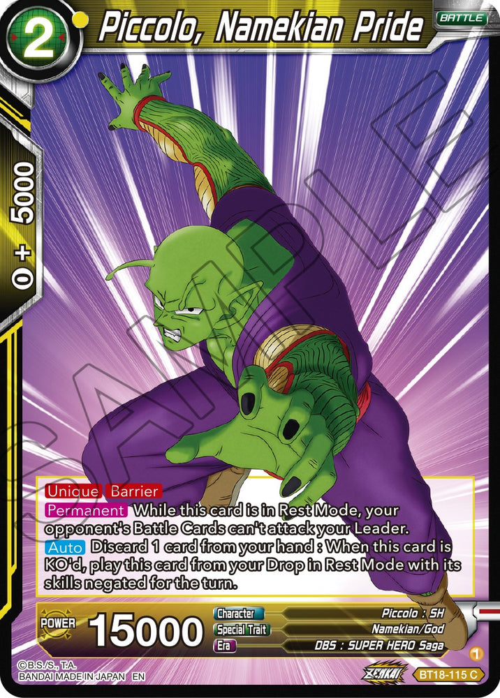Piccolo, Orgullo Namek (BT18-115) [El amanecer de las Leyendas Z] 
