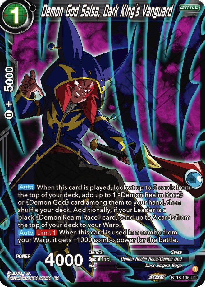 Demon God Salsa, Vanguardia del Rey Oscuro (BT18-135) [Dawn of the Z-Legends] 