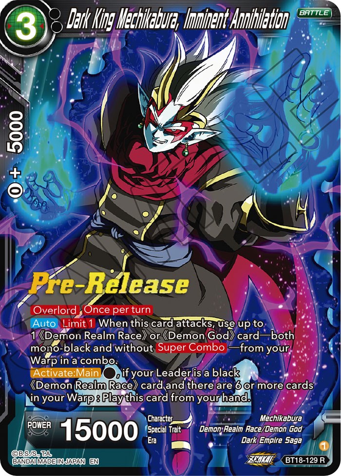 Dark King Mechikabura, Aniquilación inminente (BT18-129) [Promociones de presentación de Dawn of the Z-Legends] 