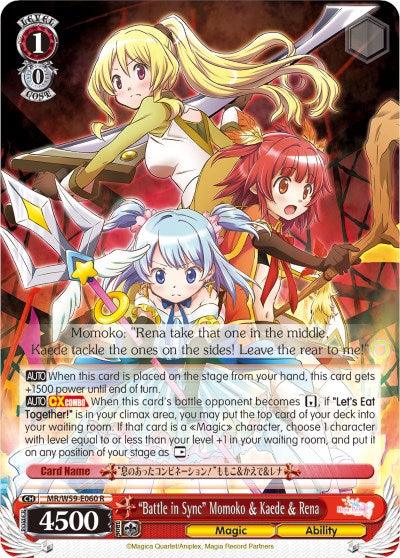 "Battle in Sync" Momoko & Kaede & Rena (MR/W59-E060 R) [Magia Record: Puella Magi Madoka Magica [Side Story] (Mobile)] - Blue Jay's Cauldron