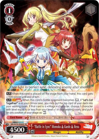 "Battle in Sync" Momoko & Kaede & Rena (MR/W59-E060S SR) [Magia Record: Puella Magi Madoka Magica [Side Story] (Mobile)] - Blue Jay's Cauldron