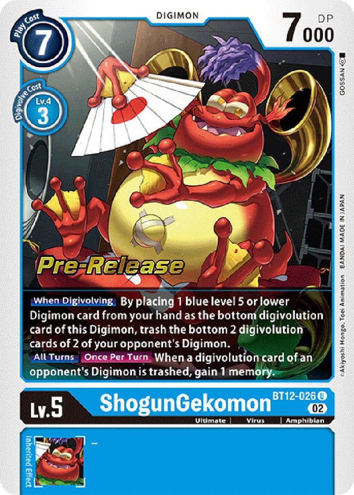 ShogunGekomon [BT12-026] [Tarjetas de prelanzamiento a lo largo del tiempo] 
