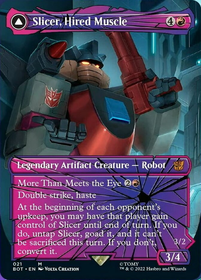 Slicer, músculo contratado // Slicer, antagonista de alta velocidad (vidrio roto) [Transformers] 