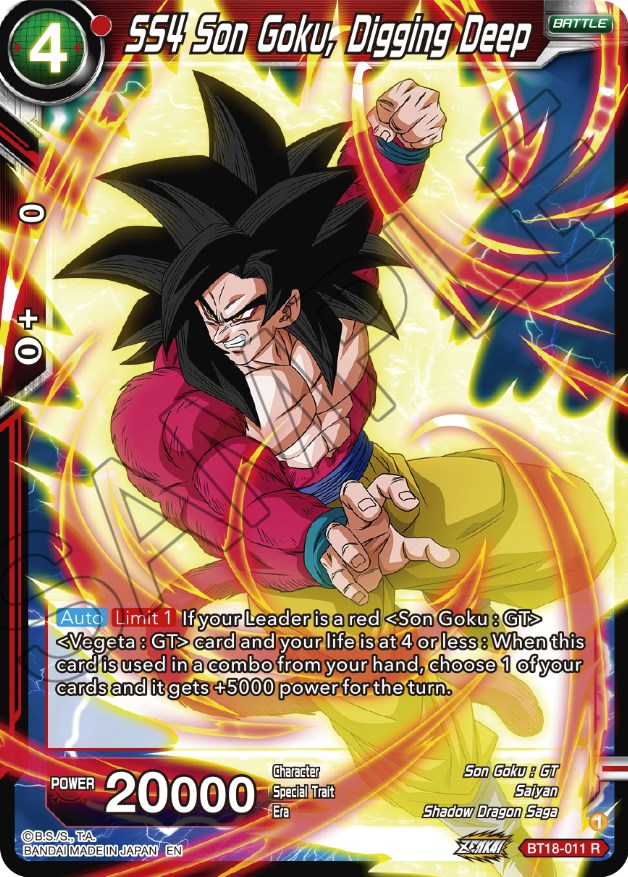 SS4 Son Goku, Excavando profundo (BT18-011) [El amanecer de las leyendas Z] 
