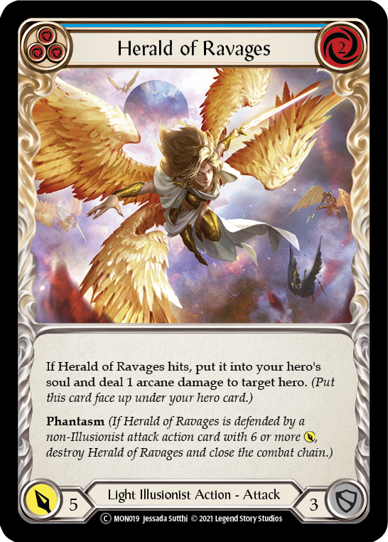 Herald of Ravages (Azul) [U-MON019-RF] (Monarch Unlimited) Lámina arcoíris ilimitada 