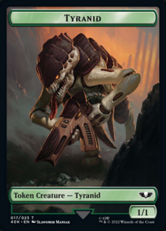 Tiránido (017) // Ficha de doble cara del guerrero tiránido (lámina de sobretensión) [Warhammer 40,000 fichas] 