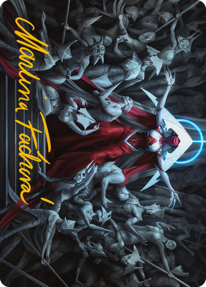 Elesh Norn, tarjeta artística de la madre de las máquinas (firma estampada en oro) [Phyrexia: All Will Be One Art Series] 