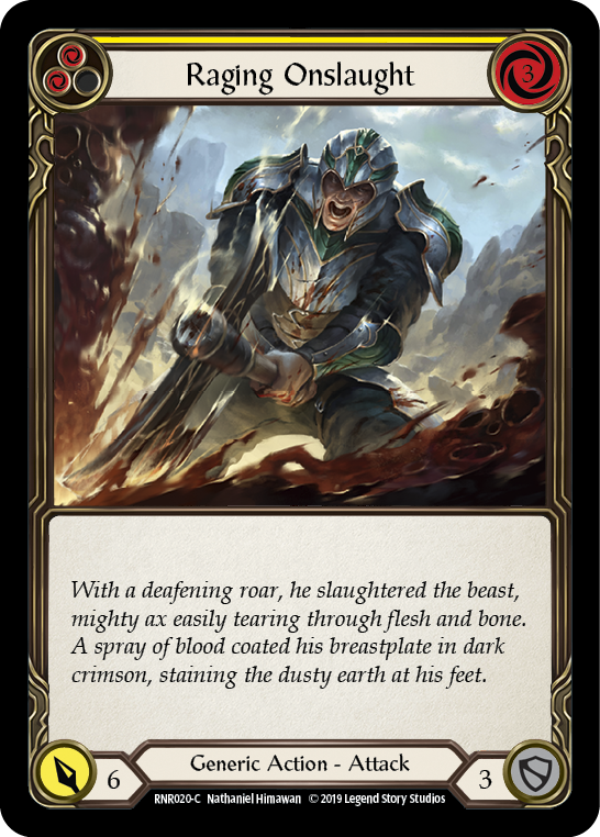 Raging Onslaught (Amarillo) [RNR020-C] (Rhinar Hero Deck) 1.a edición Normal 