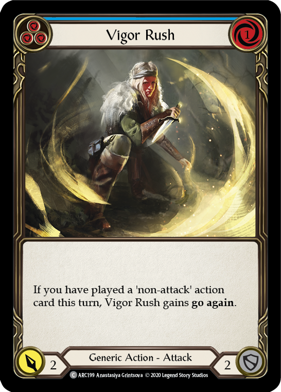 Vigor Rush (Azul) [U-ARC199] (Arcane Rising Unlimited) Lámina arcoíris ilimitada 