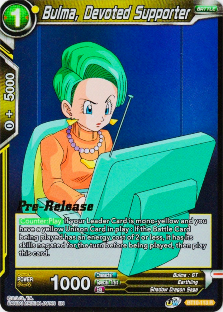 Bulma, partidaria devota (BT10-113) [Promociones de presentación de Rise of the Unison Warrior] 