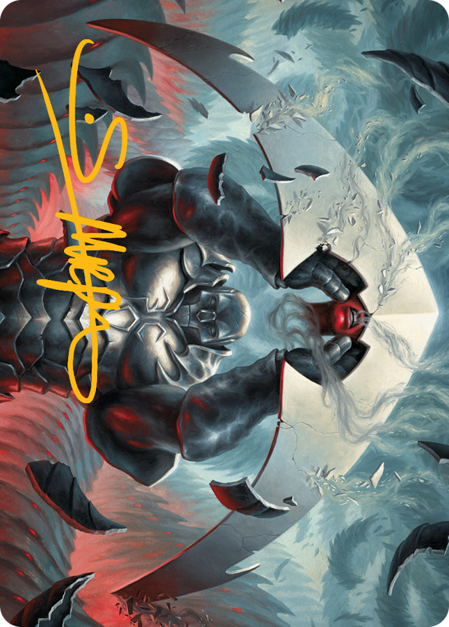 Tarjeta de arte vengado de Mirrodin (firma estampada en oro) [Serie de arte March of the Machine] 