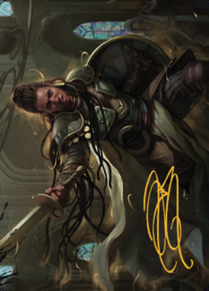 Shanna, Purifying Blade Art Card 1 (Firma estampada en oro) [Serie Dominaria United Art] 