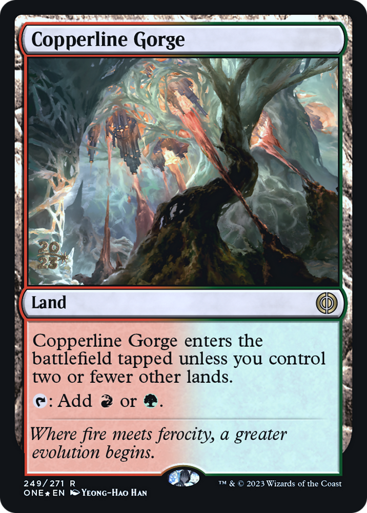 Copperline Gorge [Phyrexia: Promociones de presentación de All Will Be One] 