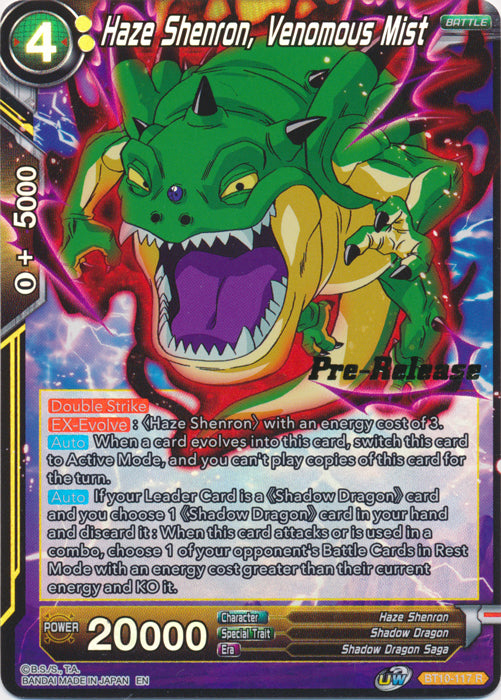 Haze Shenron, Venomous Mist (BT10-117) [Promociones de presentación de Rise of the Unison Warrior] 