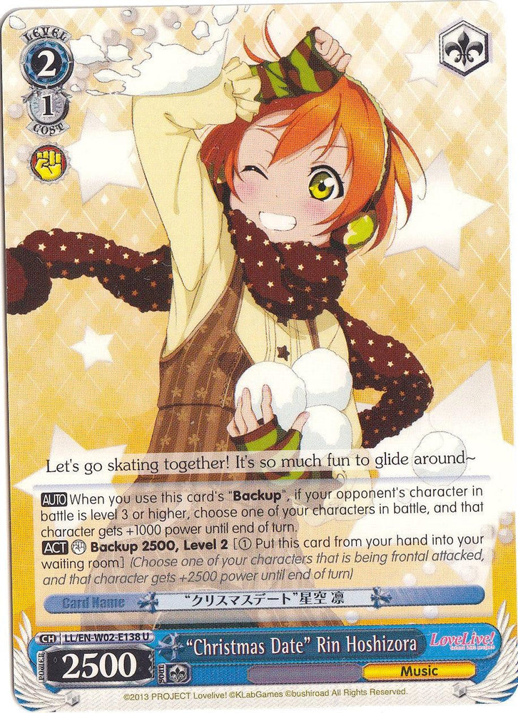 "Christmas Date" Rin Hoshizora (LL/EN-W02-E138 U) [Love Live! DX Vol.2] - Blue Jay's Cauldron