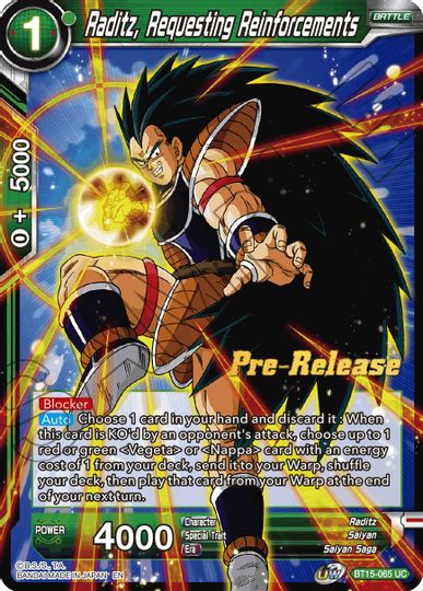 Raditz, solicitando refuerzos (BT15-065) [Promociones de presentación de Saiyan Showdown] 