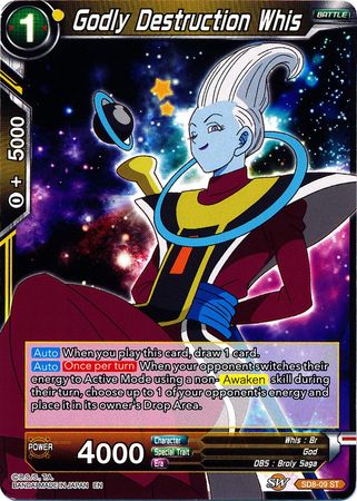 Godly Destruction Whis (Cubierta inicial - Rising Broly) (SD8-09) [Destroyer Kings] 