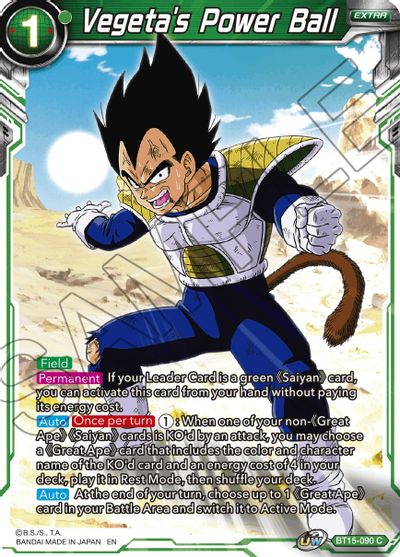Power Ball de Vegeta (BT15-090) [Enfrentamiento Saiyan] 