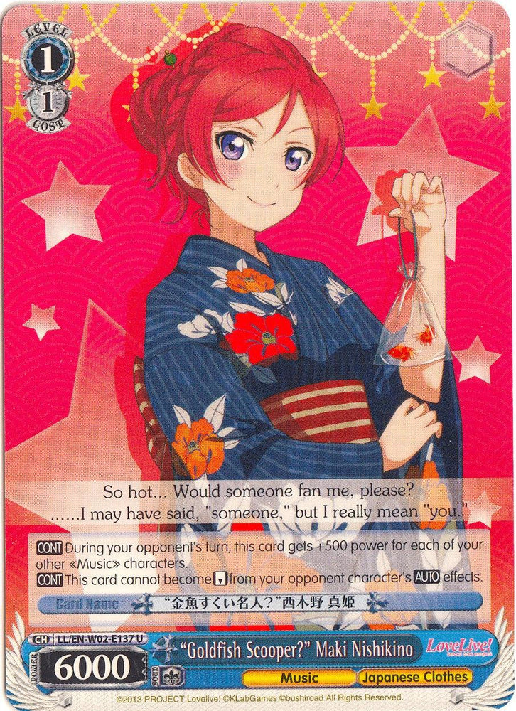 "Goldfish Scooper?" Maki Nishikino (LL/EN-W02-E137 U) [Love Live! DX Vol.2] - Blue Jay's Cauldron