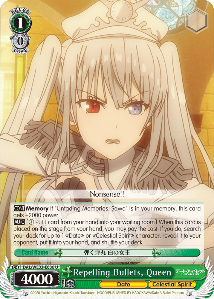 Repelling Bullets, Queen (DAL/WE33-E036 U) (Parallel Foil) [Date A Bullet]
