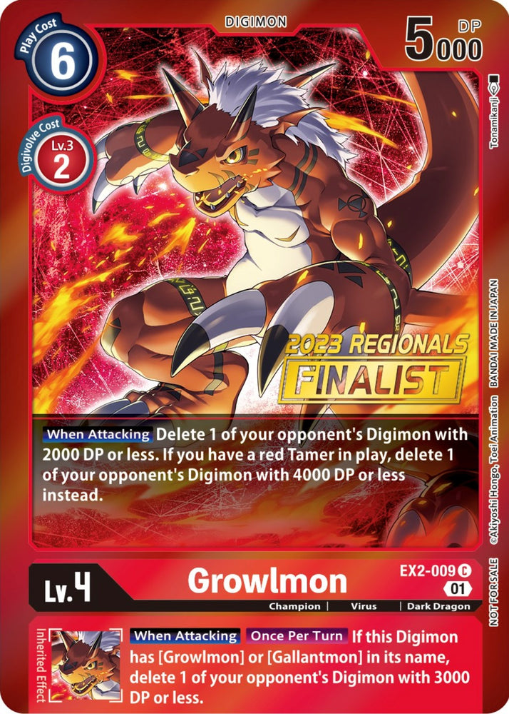 Growlmon [EX2-009] (Finalista regional de 2023) [Promociones de peligro digital] 