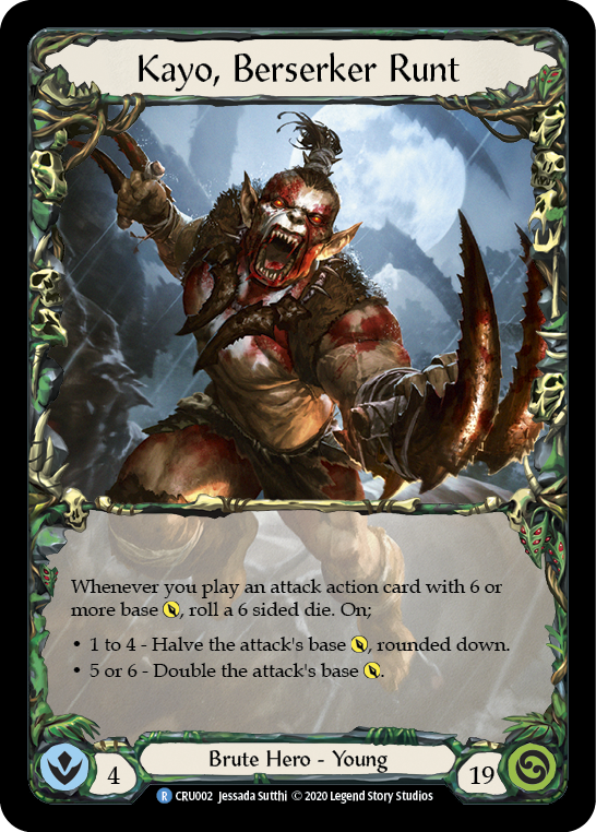 Kayo, Berserker Runt [CRU002] (Crucible of War) Primera edición Rainbow Foil 
