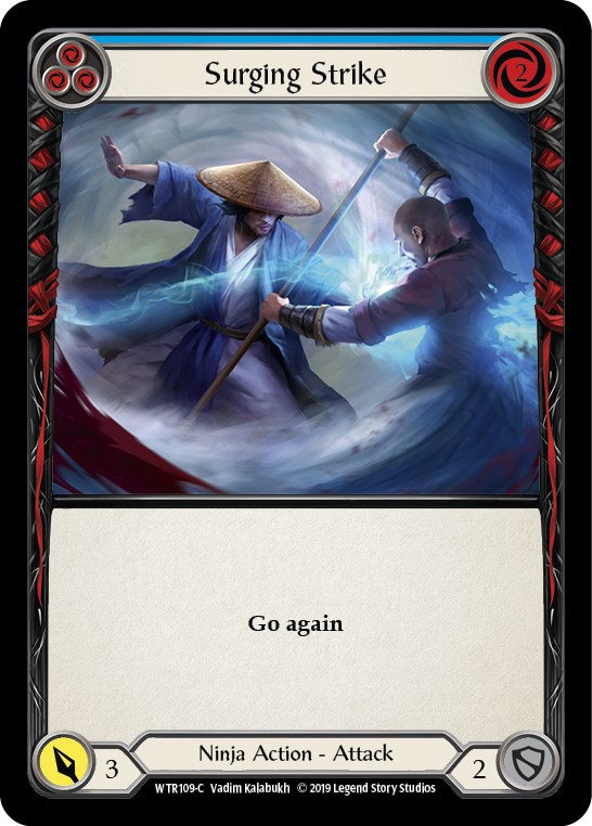 Surging Strike (Azul) [WTR109-C] (Bienvenido a Rathe) Lámina arcoíris con impresión alfa 
