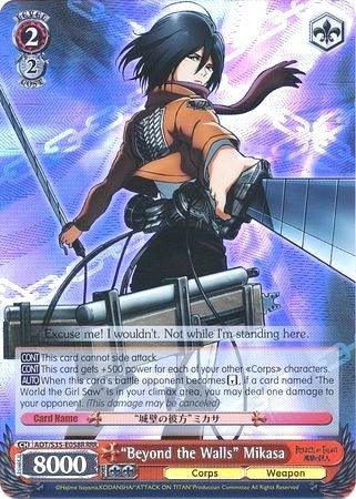 "Beyond the Walls" Mikasa (AOT/S35-E058R RRR) [Attack on Titan] - Blue Jay's Cauldron