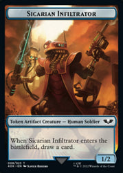 Soldado (003) // Ficha de doble cara del infiltrado sicariano (lámina de sobretensión) [Warhammer 40,000 Tokens] 