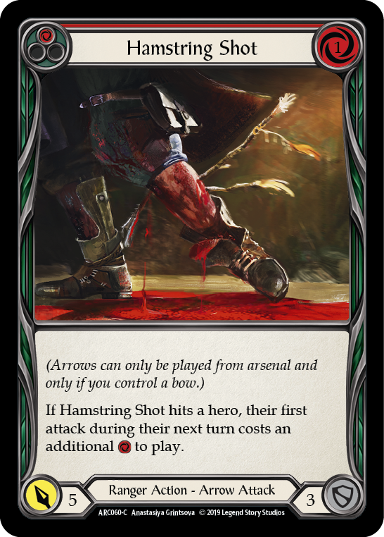 Tiro en el tendón de la corva (rojo) [ARC060-C] (Arcane Rising) 1.ª edición Rainbow Foil 