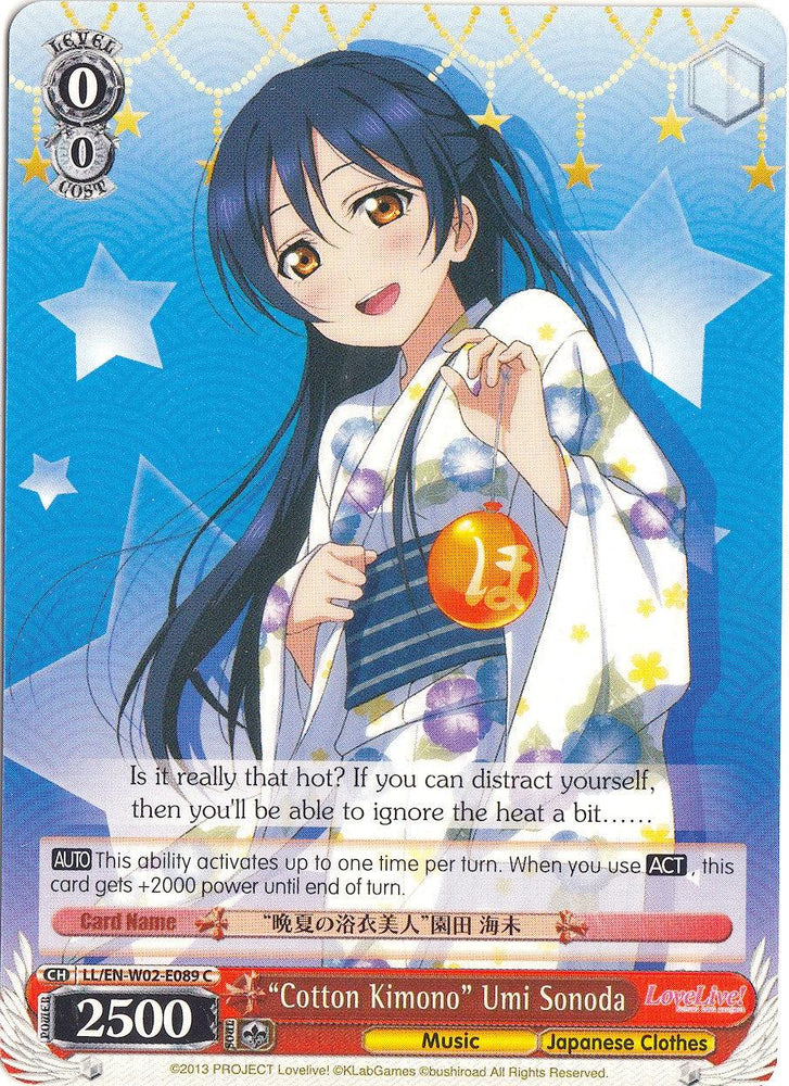 "Cotton Kimono" Umi Sonoda (LL/EN-W02-E089 C) [Love Live! DX Vol.2] - Blue Jay's Cauldron