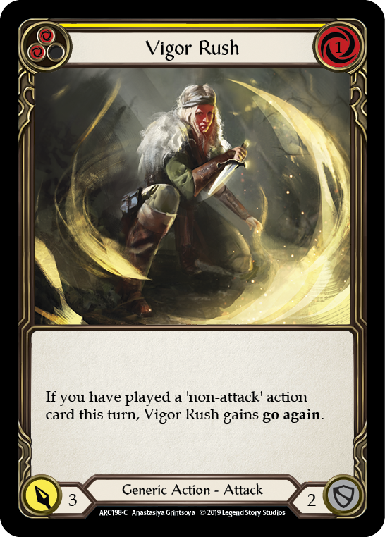 Vigor Rush (Amarillo) [ARC198-C] (Arcane Rising) 1.ª edición Rainbow Foil 