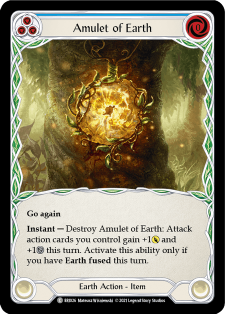 Amuleto de la Tierra (Azul) [BRI026] (Tales of Aria Briar Blitz Deck) 1.ª edición Normal 
