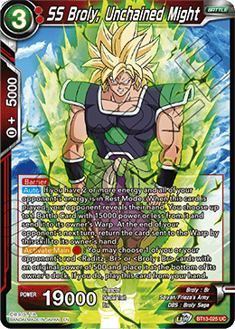 SS Broly, Unchained Might (Poco común) (BT13-025) [Rivalidad suprema] 