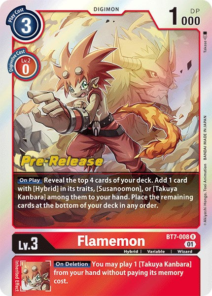 Flamemon [BT7-008] [Tarjetas de prelanzamiento de la próxima aventura] 